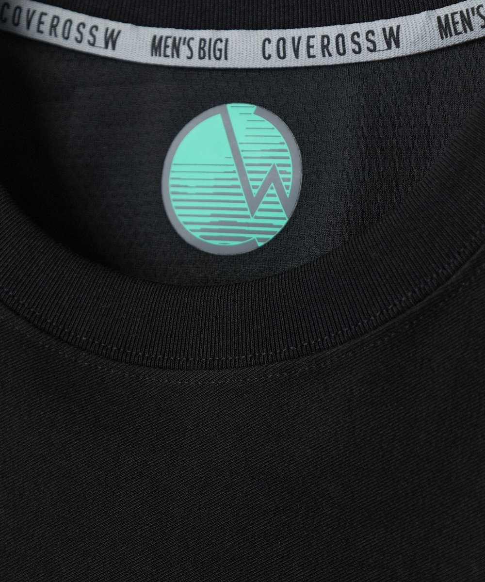 MEN'S BIGI Begin6月号掲載【COVEROSS W/カバロスダブル】別注 リカバリー半袖Tシャツ＜接触冷感/UVカット/遮熱/抗酸化作用＞ ブラック