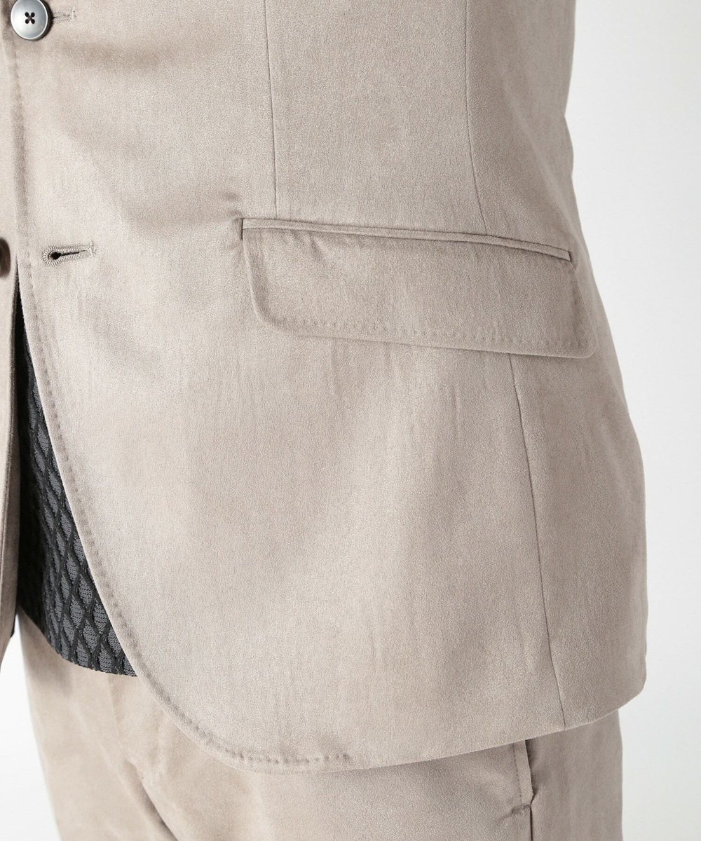 MEN'S BIGI コマスエードストレッチジャケット（セットアップ対応） グレー