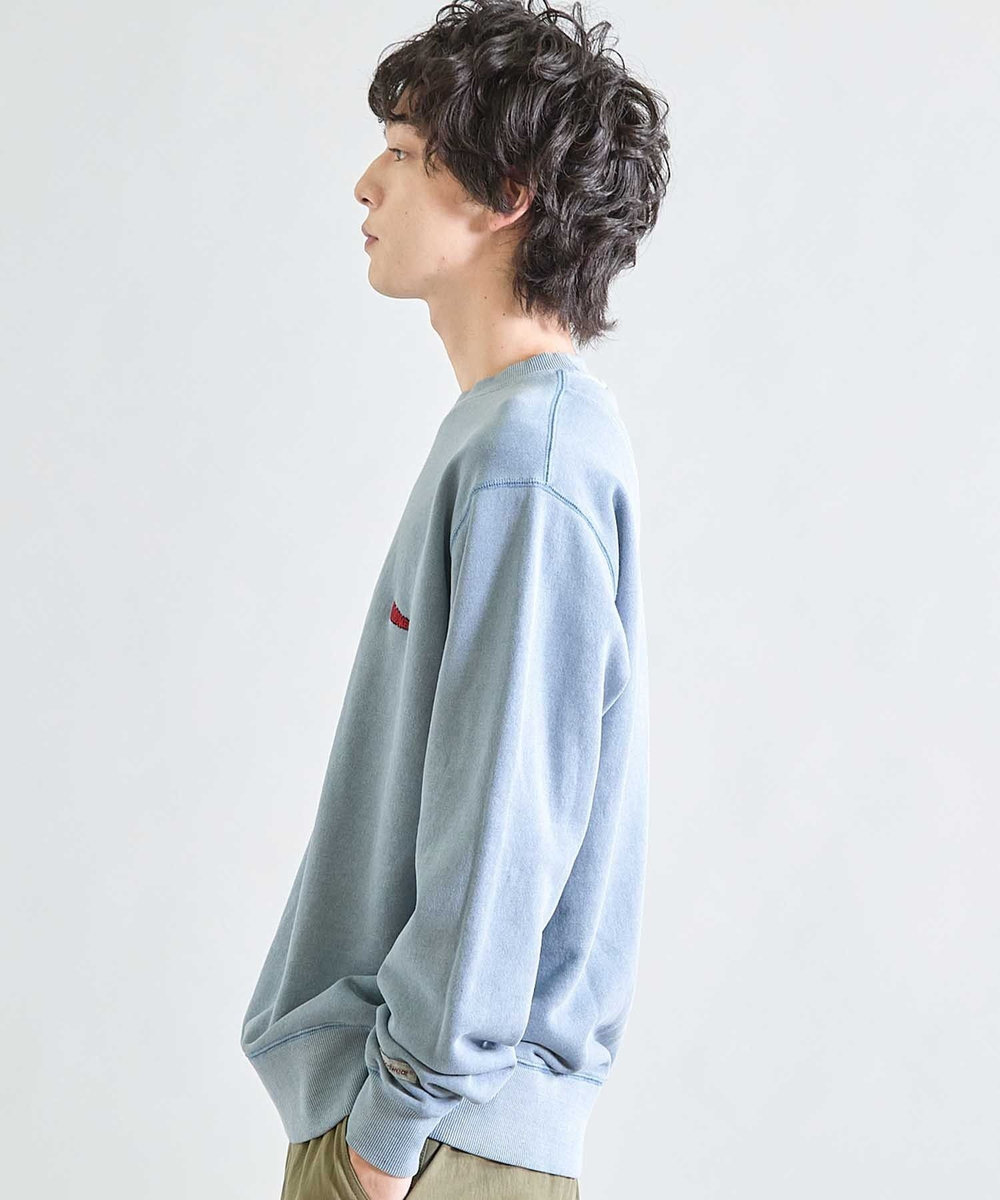 UNION STATION 【Good wear×BARRY McGEE×UNION STATION】ピグメント加工 別注クルーネックスウェット ブルー