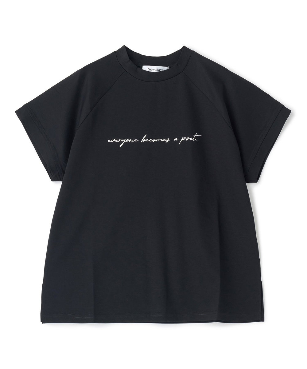 NOWADAYS ドライタッチコットンロゴＴシャツ ブラック