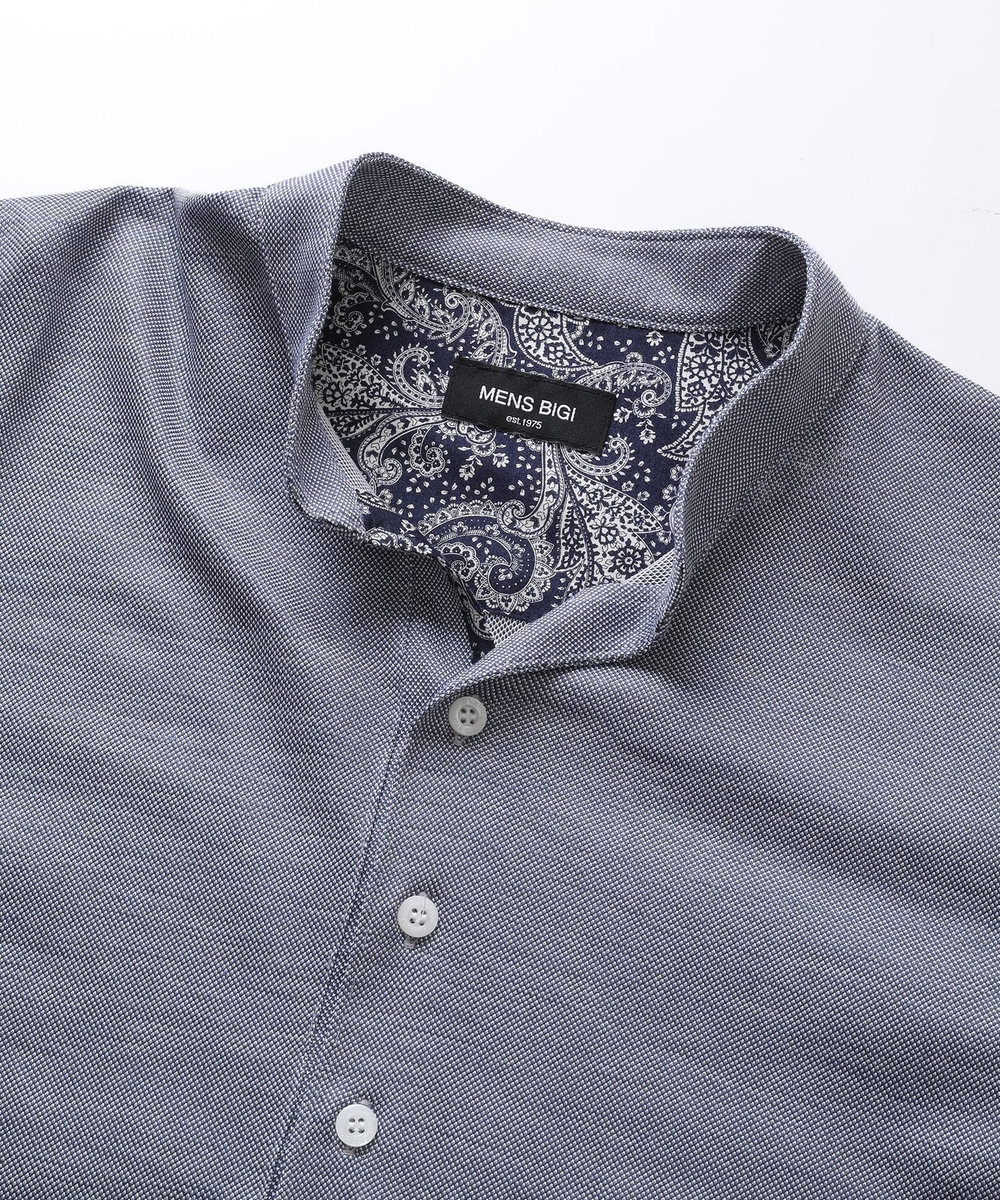 MEN'S BIGI <COOL MAX>バンドスキッパーポロシャツ ブルー