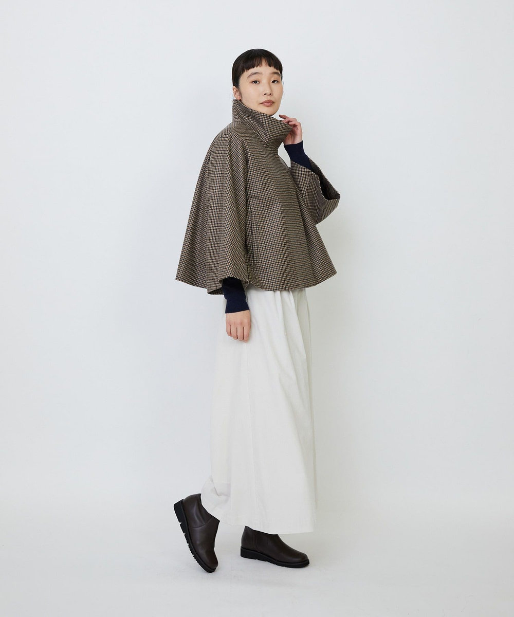 LOISIR Aラインショートジャケット チェック