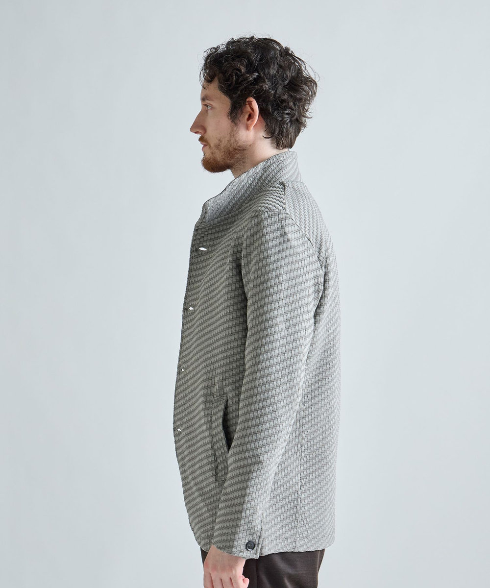 MEN'S BIGI ブリスターニットジャカード スタンドジャケット グレー系その他