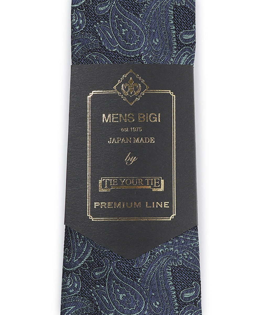MEN'S BIGI 【TIE YOUR TIE/タイユアタイ】ヴィンテージペイズリー柄ネクタイ ターコイズブルー