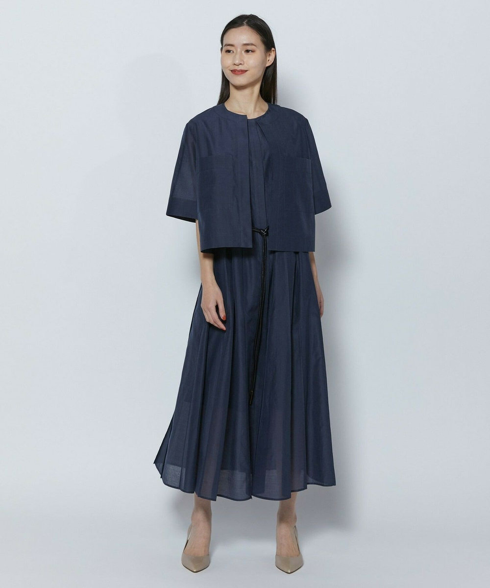 L'EQUIPE COUTURIER C/SEオーガンジーワンピース ネイビー
