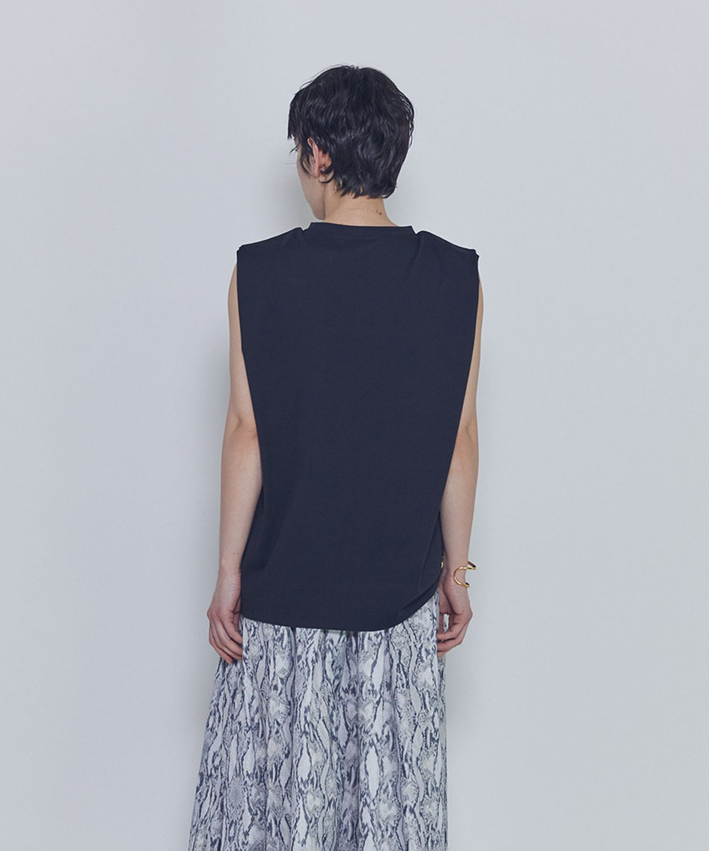 1er Arrondissement ショルダータックノースリーブTシャツ ブラック