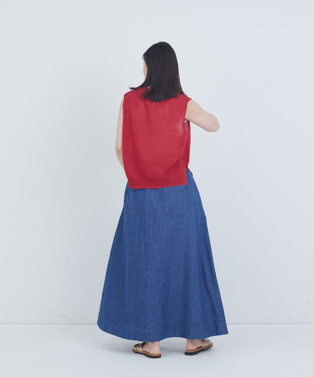 ADIEU TRISTESSE TSUMUGI透かし襟ベスト レッド