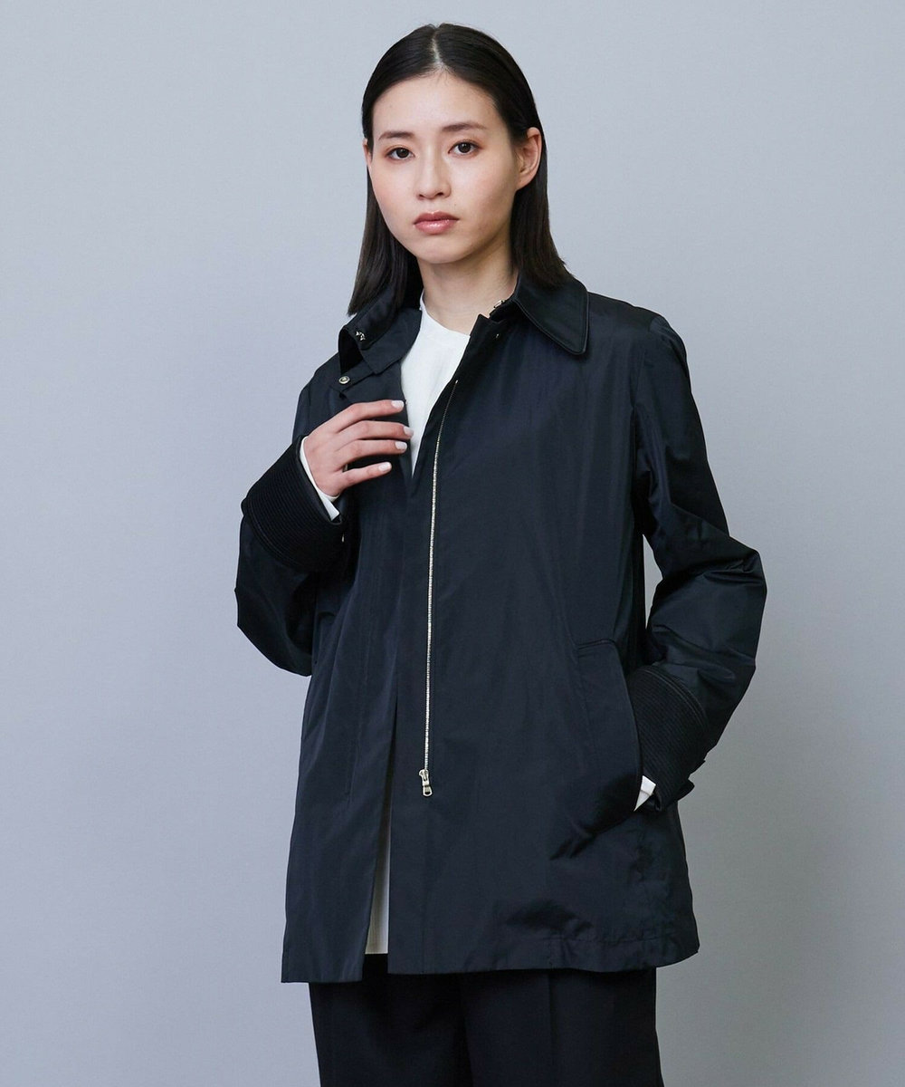 L'EQUIPE COUTURIER マイクロシルクタフタジャケットコート ブラック