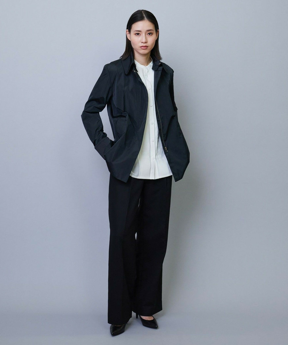 L'EQUIPE COUTURIER マイクロシルクタフタジャケットコート ブラック