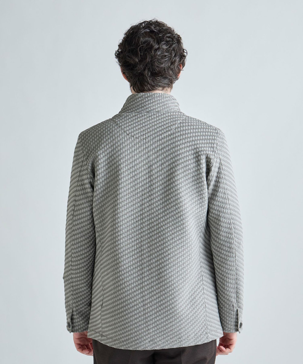 MEN'S BIGI ブリスターニットジャカード スタンドジャケット グレー系その他