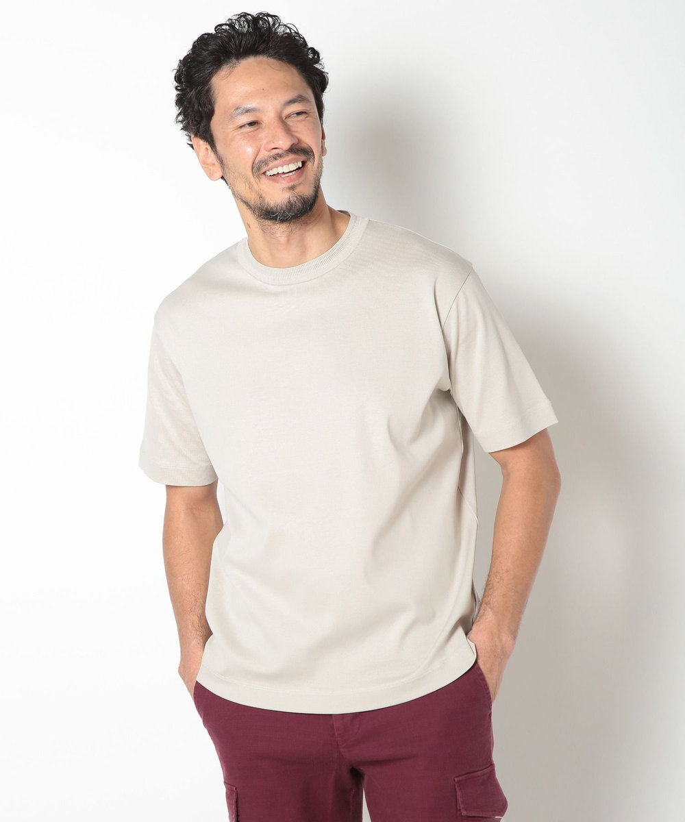 MEN'S BIGI 60/2マーセライズジャージクルーネックTEE ベージュ