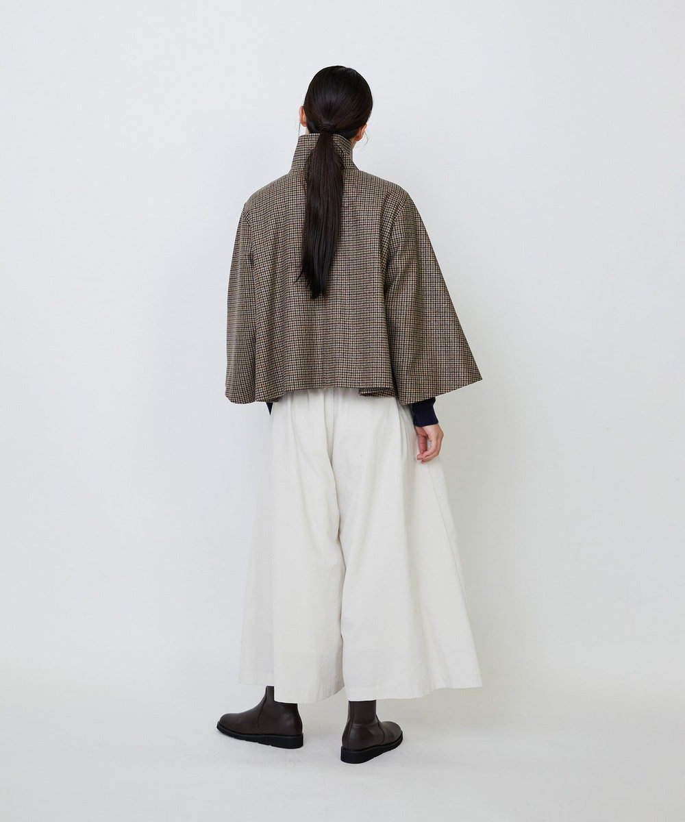 LOISIR Aラインショートジャケット チェック