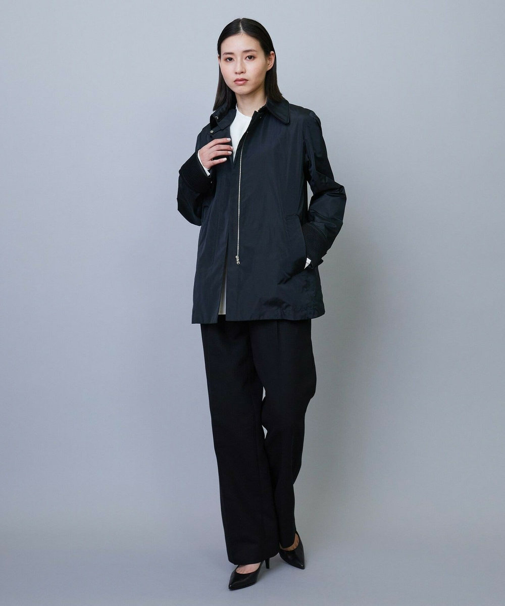 L'EQUIPE COUTURIER マイクロシルクタフタジャケットコート ブラック