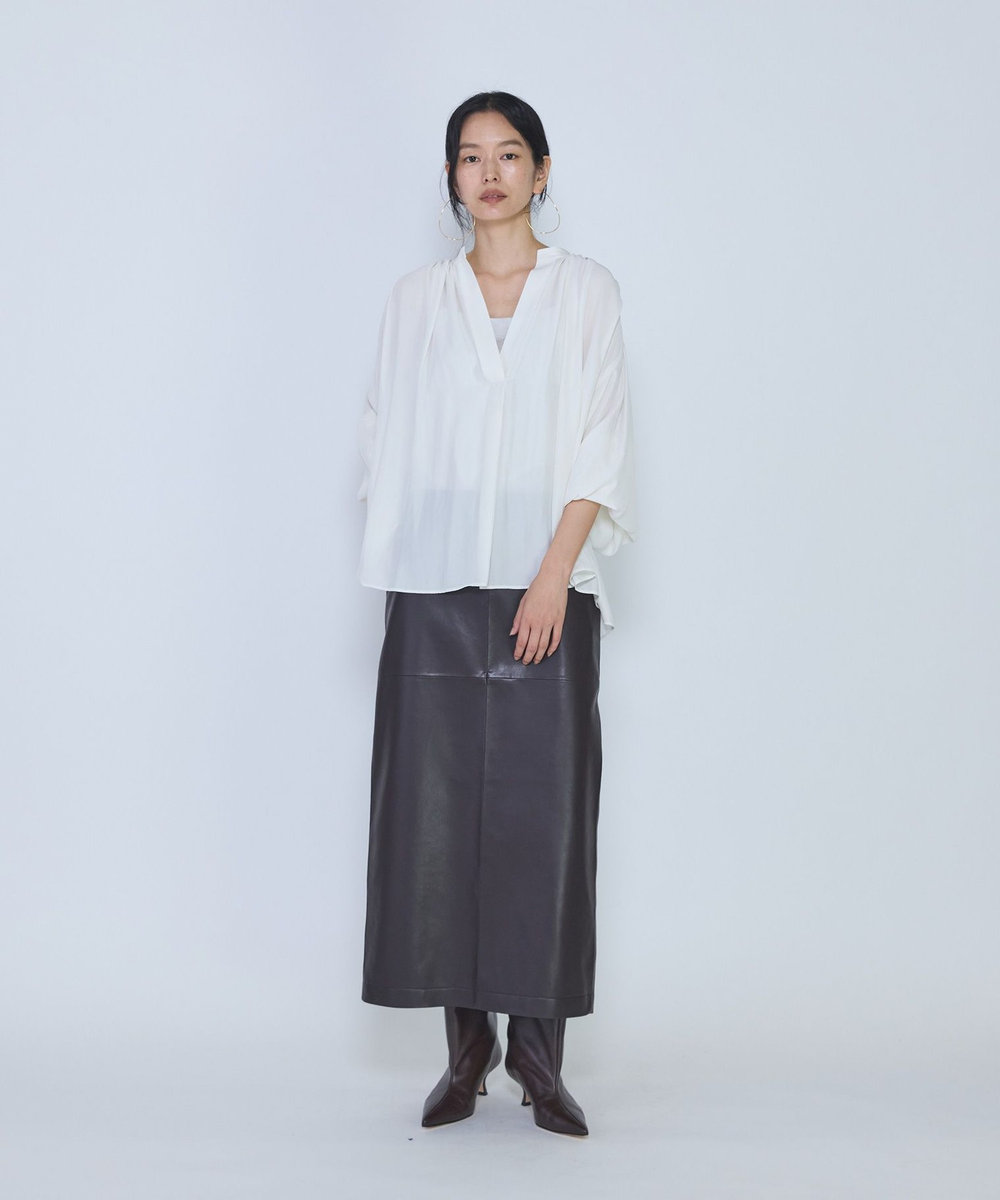 1er Arrondissement ギャザースキッパーブラウス オフホワイト
