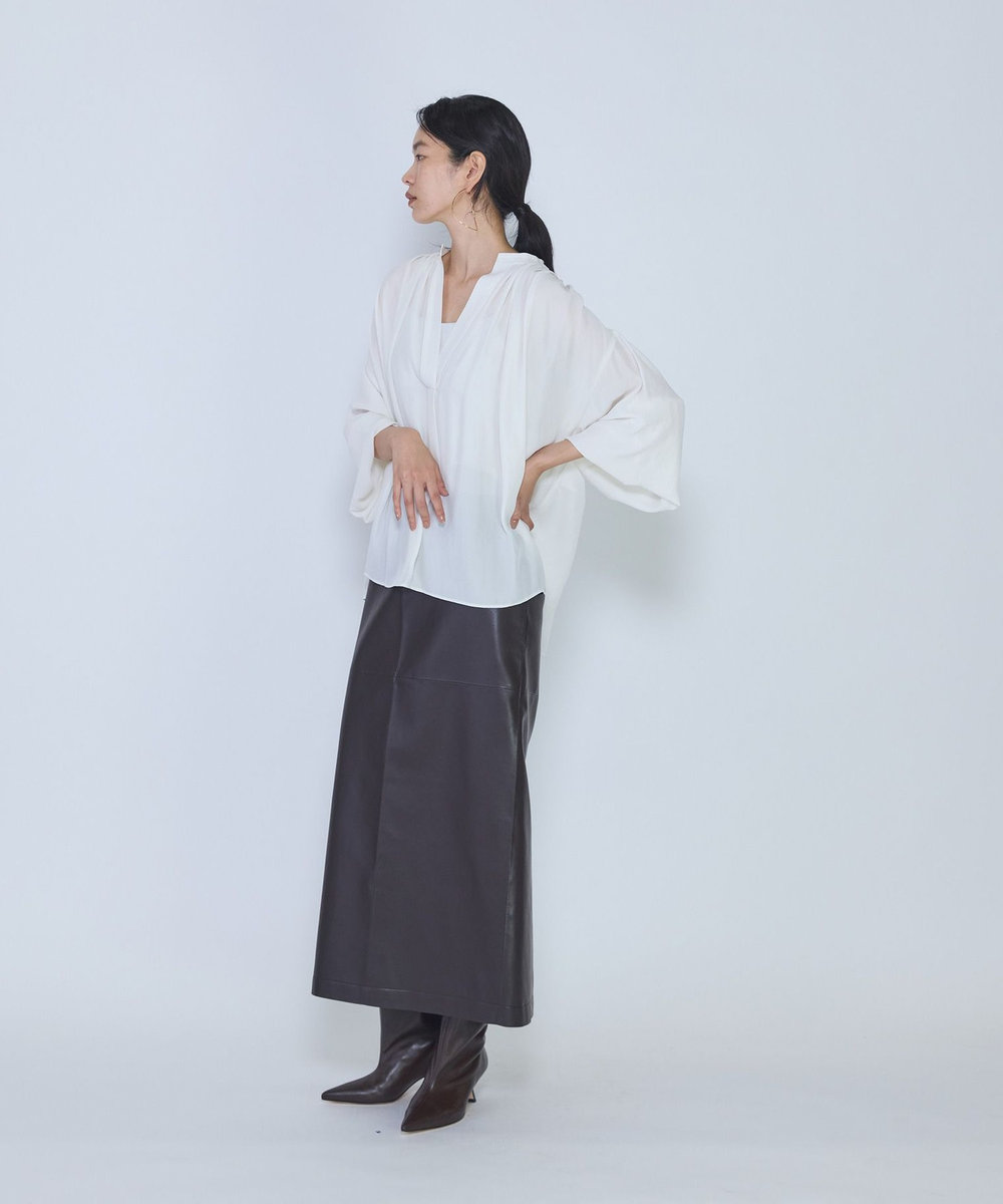1er Arrondissement ギャザースキッパーブラウス オフホワイト