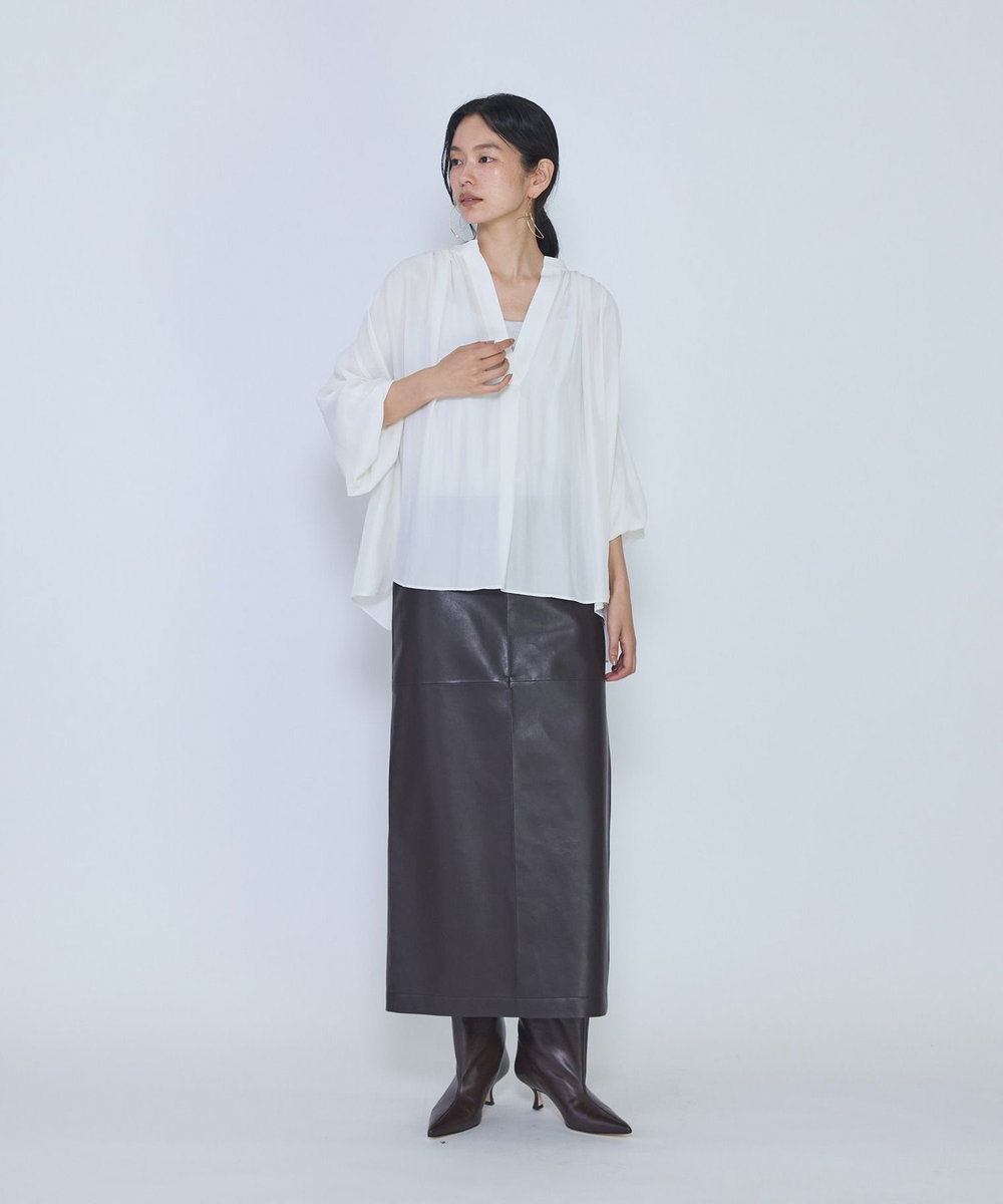1er Arrondissement ギャザースキッパーブラウス オフホワイト