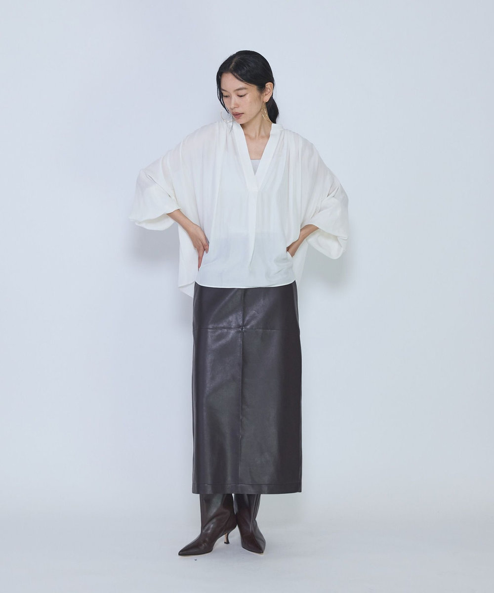 1er Arrondissement ギャザースキッパーブラウス オフホワイト