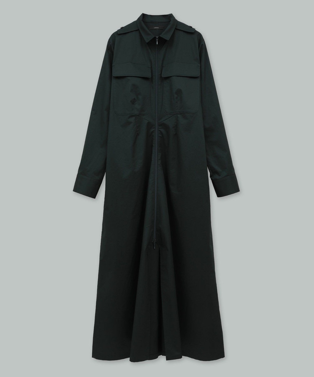 endalence Rコットンロングシャツドレス グリーン