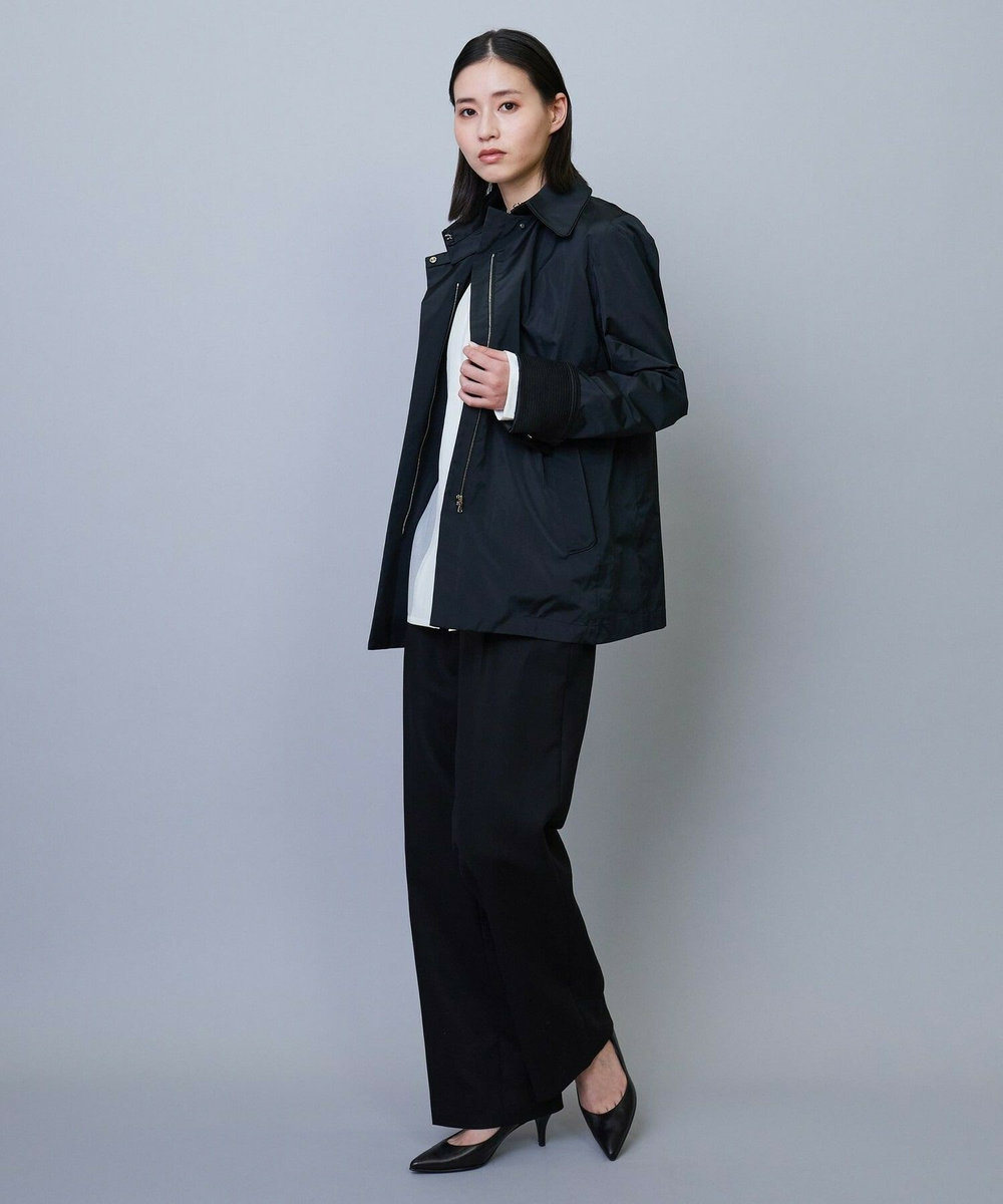 L'EQUIPE COUTURIER マイクロシルクタフタジャケットコート ブラック