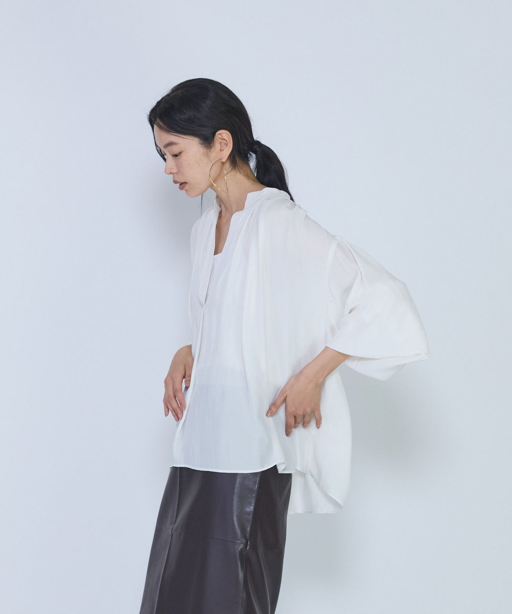 1er Arrondissement ギャザースキッパーブラウス オフホワイト