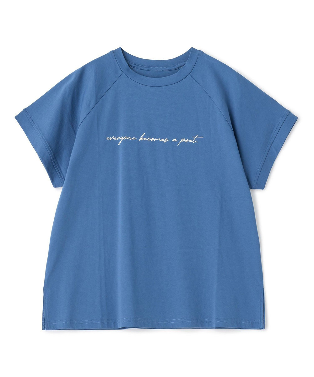 NOWADAYS ドライタッチコットンロゴＴシャツ ブルー