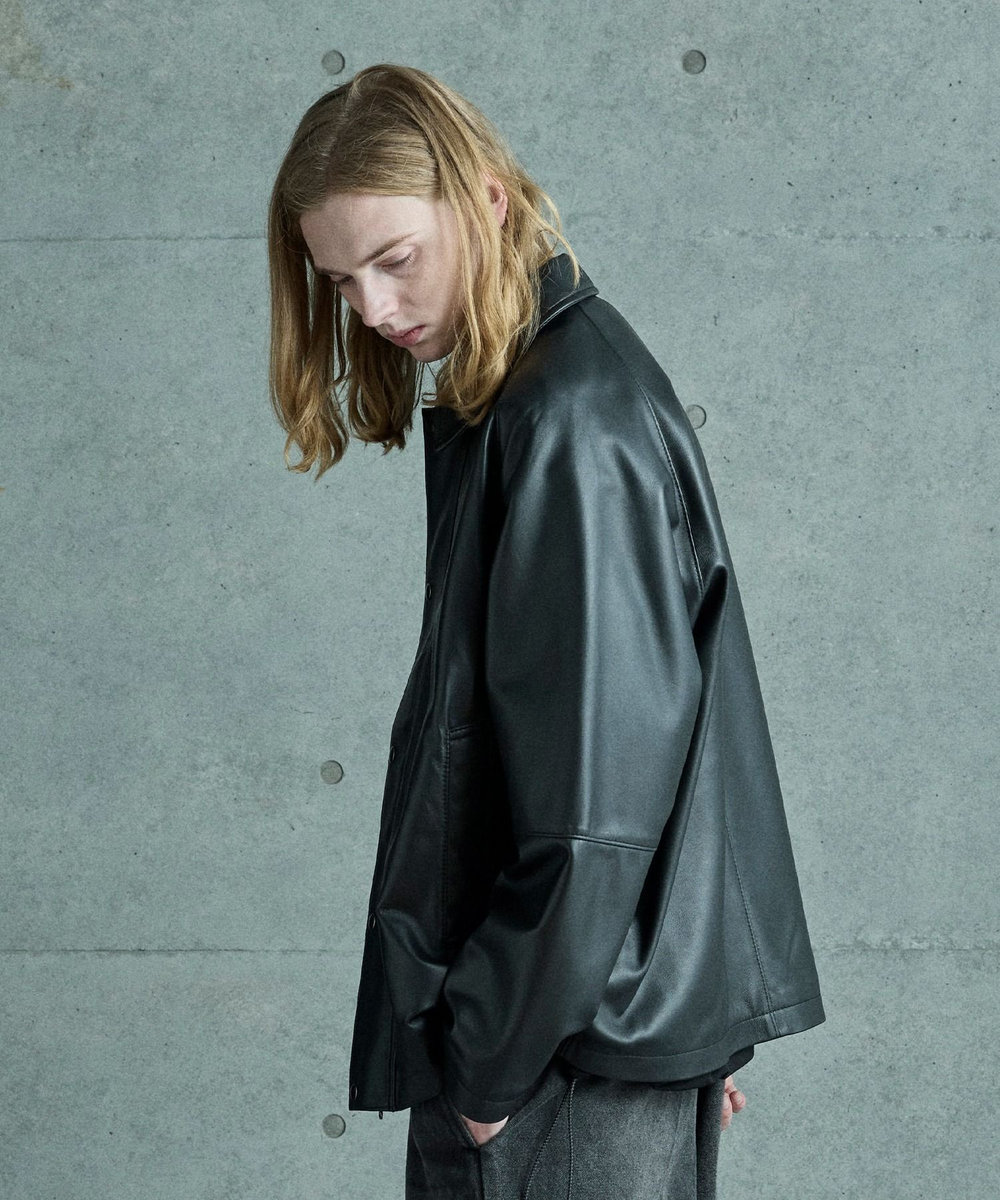 MEN'S BIGI シープレザーブルゾン ブラック