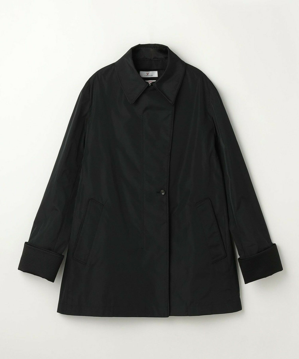 L'EQUIPE COUTURIER マイクロシルクタフタジャケットコート ブラック