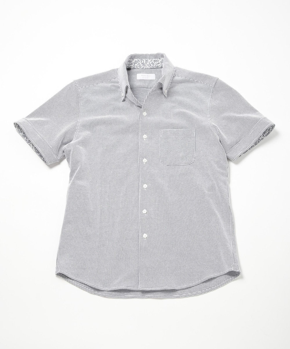 MEN'S BIGI 【ACTIVE TAILOR】吸水速乾ミニワッフルワンピースカラー半袖シャツ ブルー系その他
