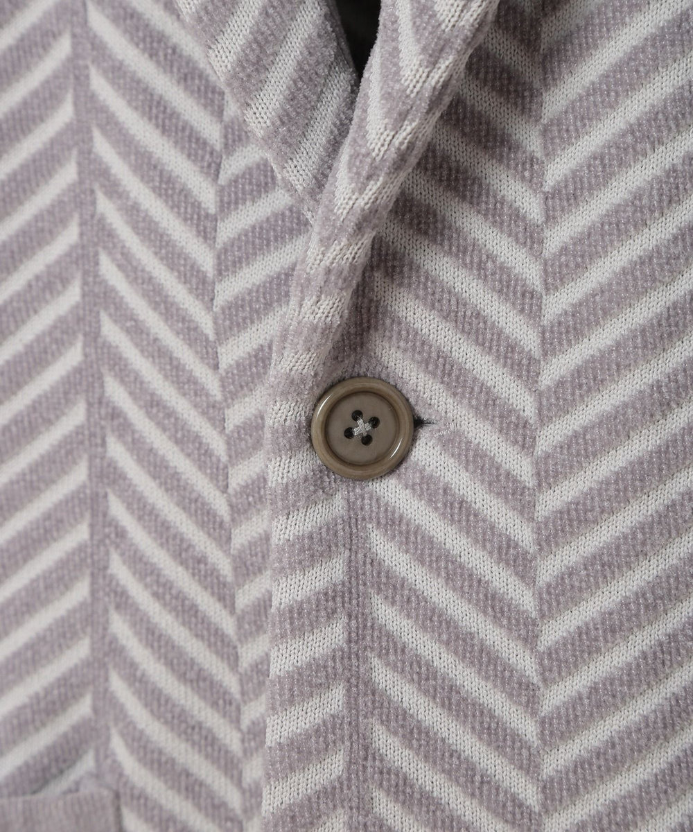 MEN'S BIGI ヘリンボーンニットジャケット グレー