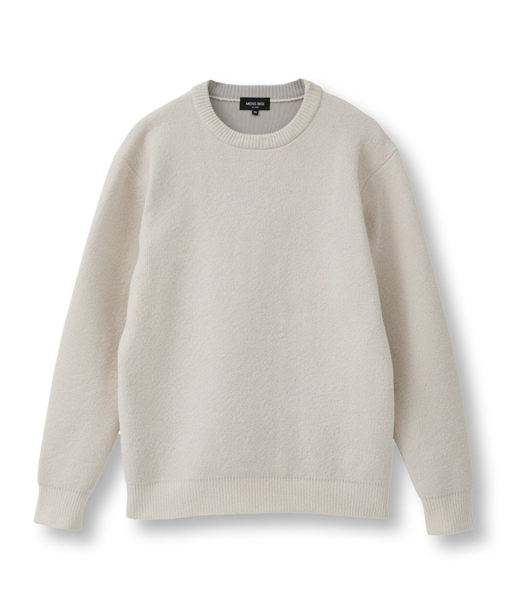 MEN'S BIGI メランジ調モールニット オフホワイト
