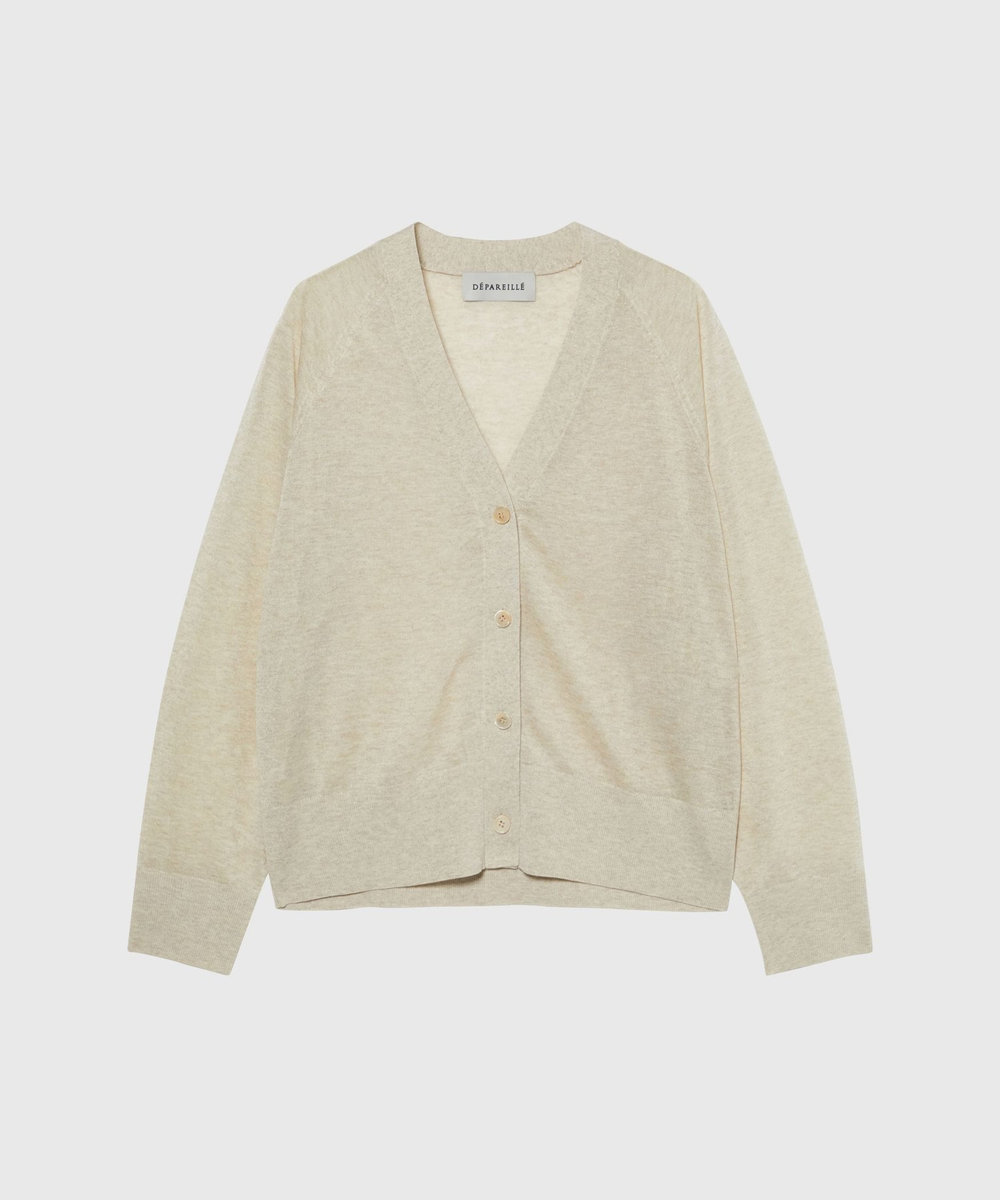 DÉPAREILLÉ 	SHEER LAME CARDIGAN / シアーラメカーディガン ベージュ