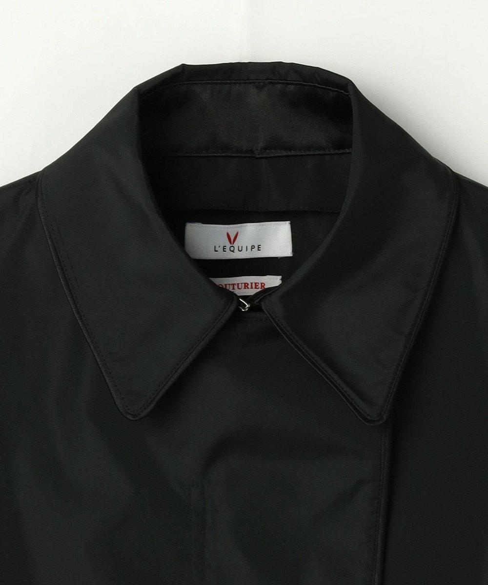 L'EQUIPE COUTURIER マイクロシルクタフタジャケットコート ブラック