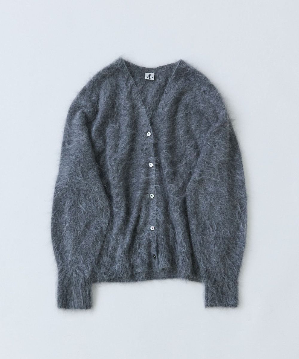 LOISIR カシミヤファー加工カーディガン グレー