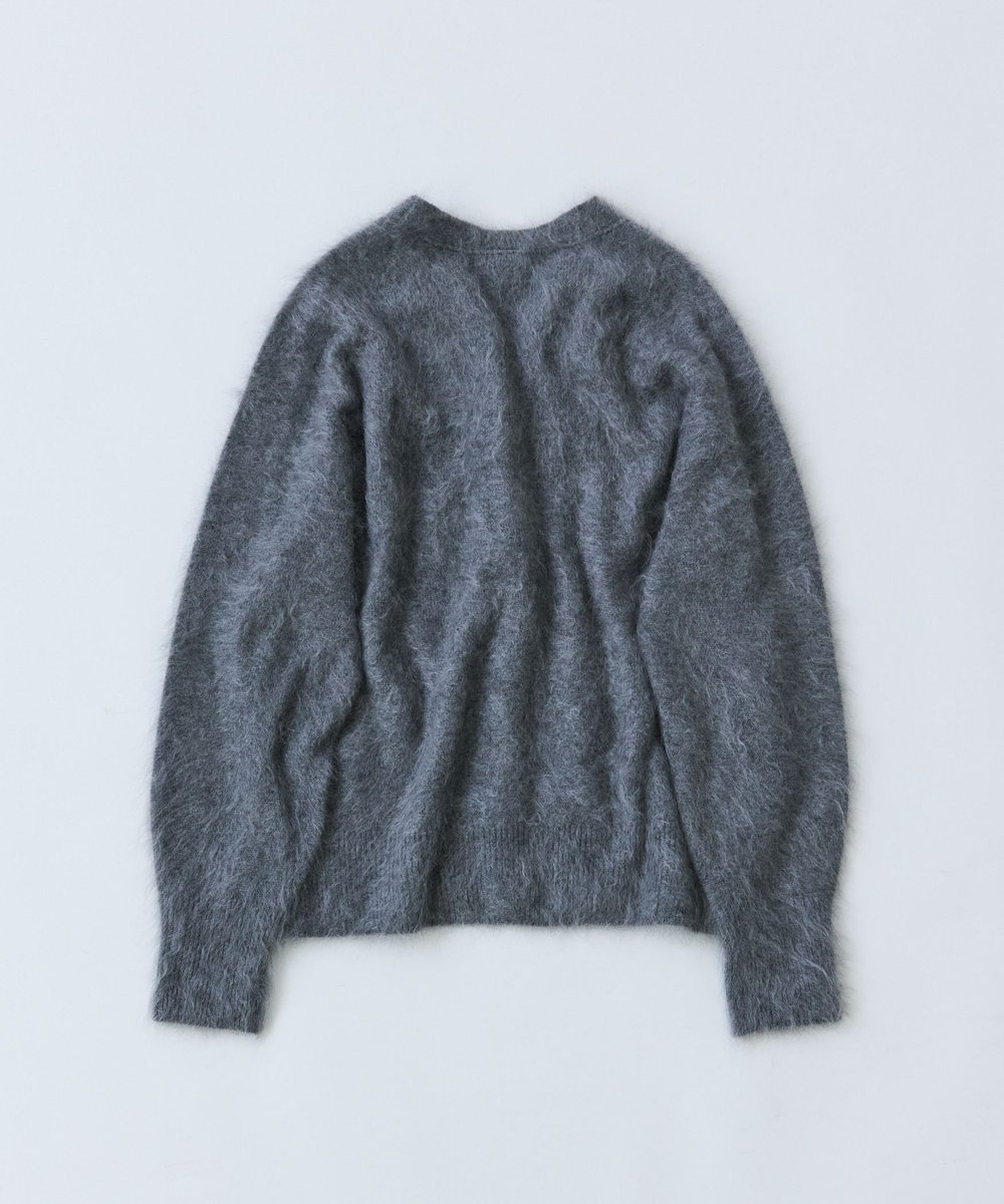 LOISIR カシミヤファー加工カーディガン グレー