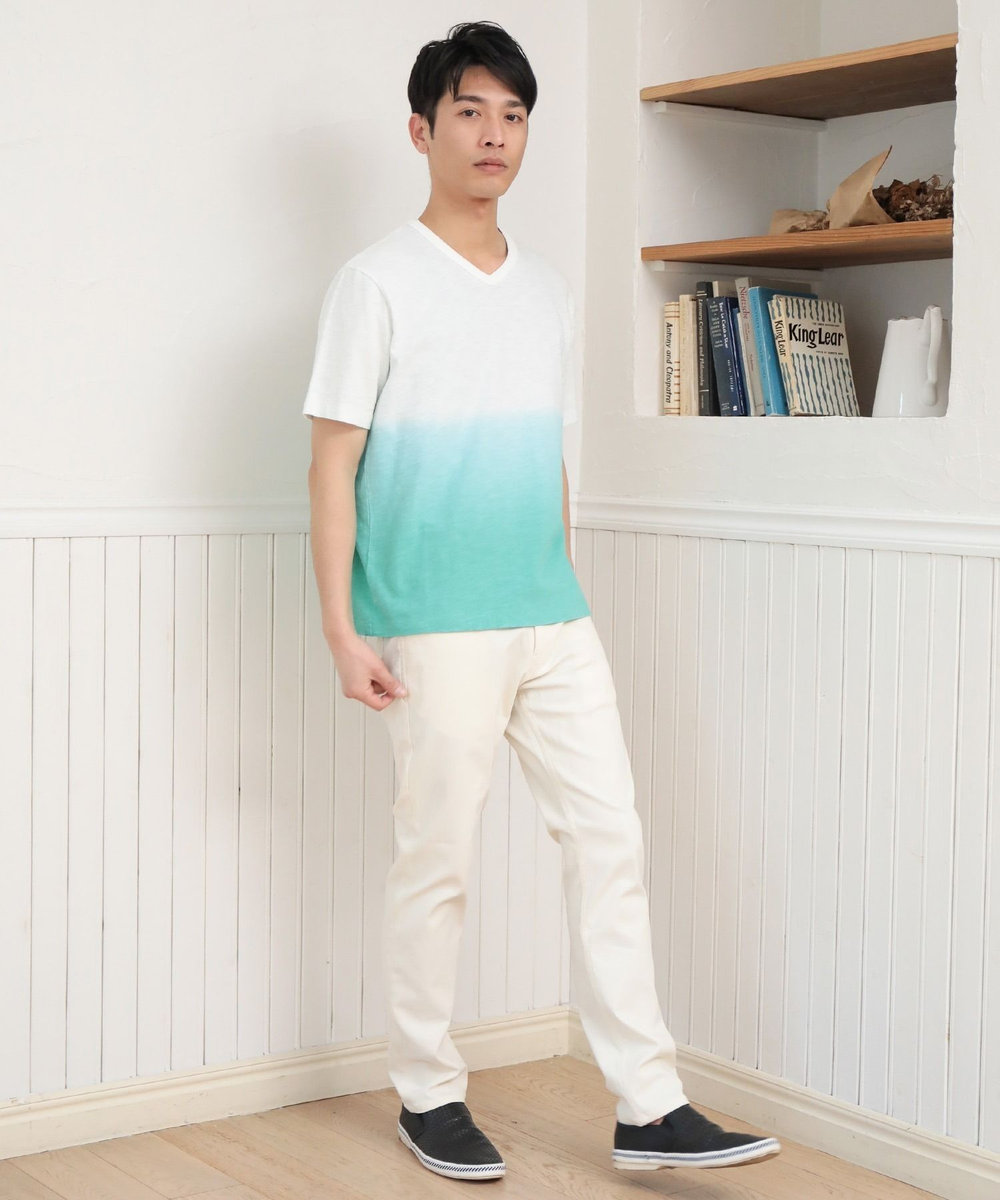 UNION STATION 20/-スラブ天竺段染めＴシャツ グリーン