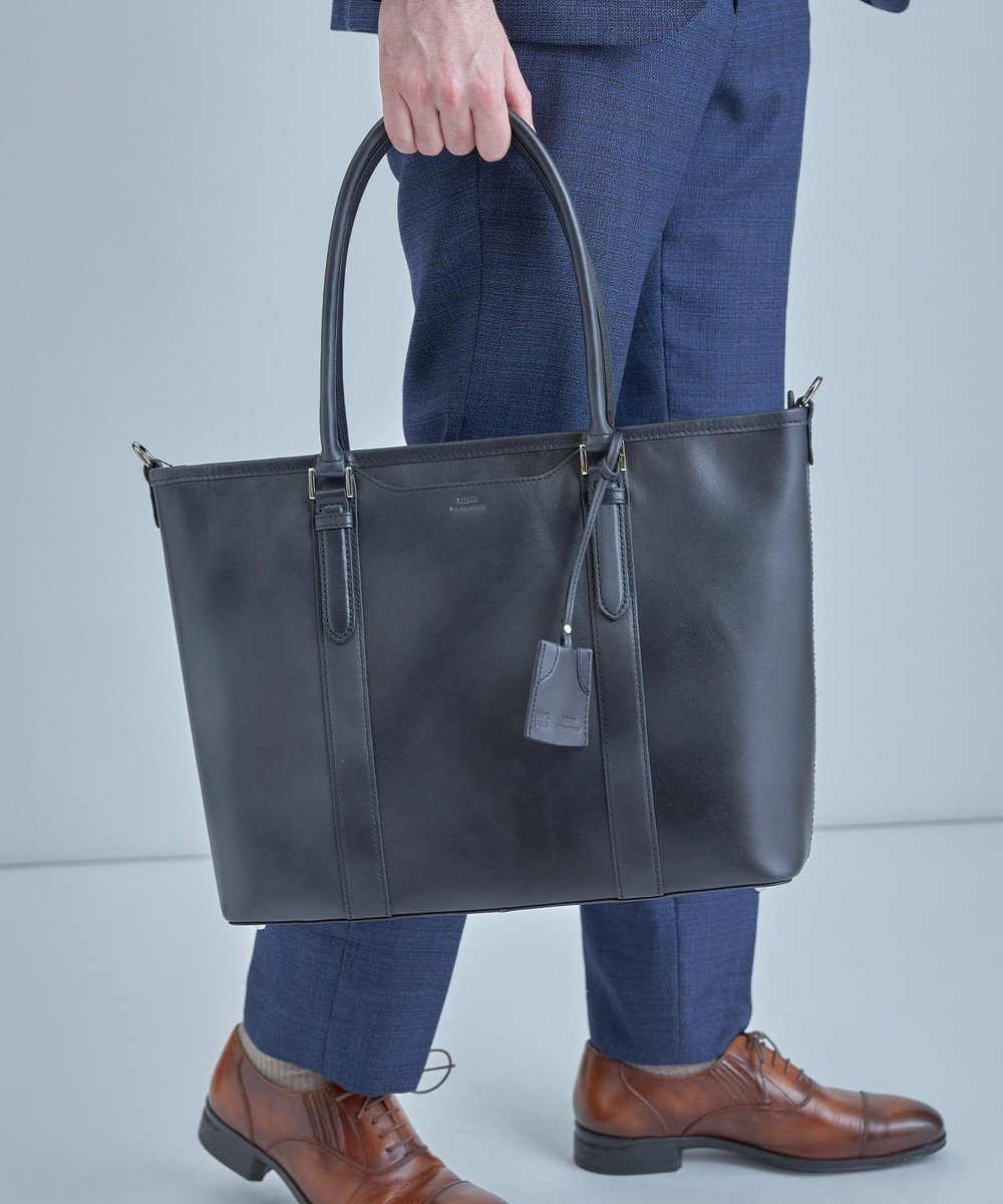 MEN'S BIGI 【SEEKER/シーカー】別注 ムラレザー2wayトート&ショルダーバッグ ブラック