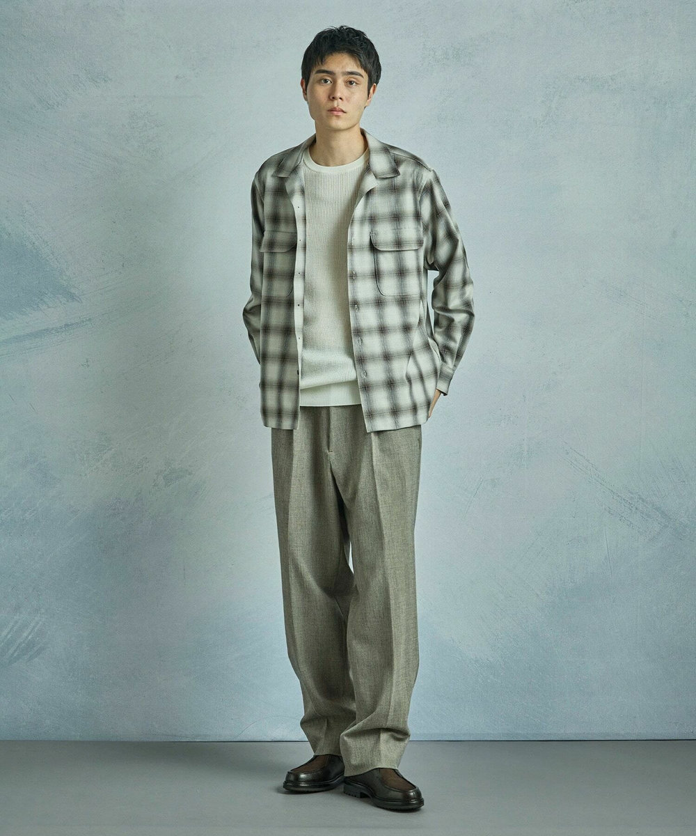 MEN'S BIGI ダブルポケットオンブレーチェックシャツ＜ストレッチ＞ ベージュ系その他