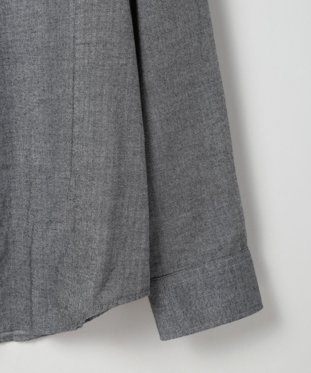 MEN'S BIGI コットンカシミアヘリンボーンシャツ ブラック