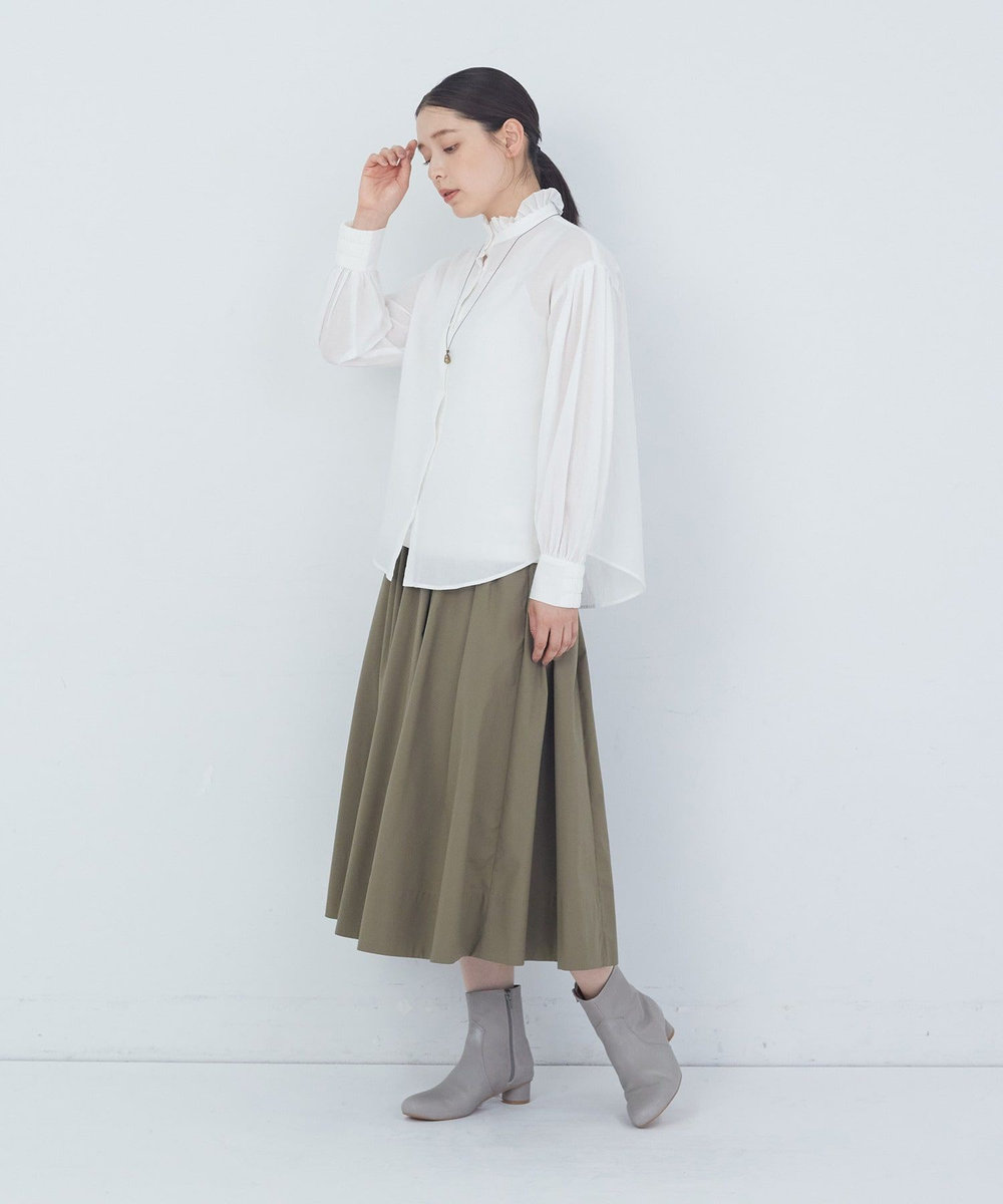 ADIEU TRISTESSE タックフリルカラーブラウス オフホワイト