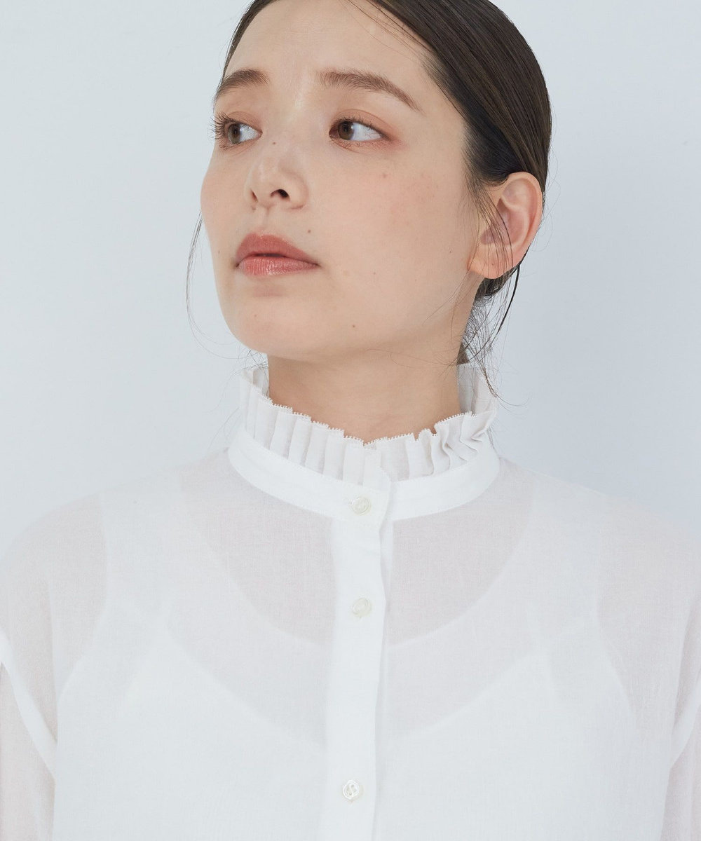 ADIEU TRISTESSE タックフリルカラーブラウス オフホワイト