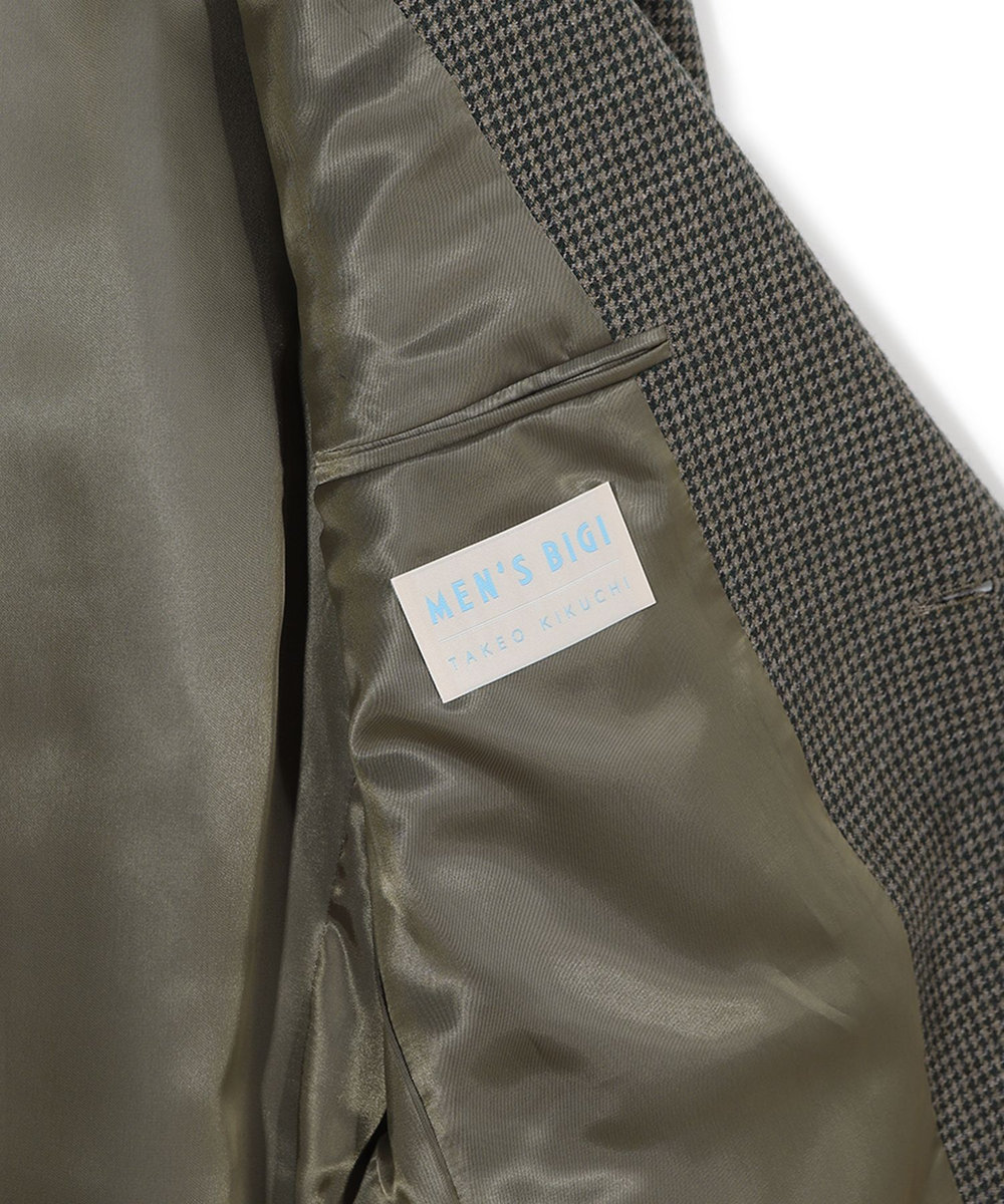 MEN'S BIGI 【50th Anniv . 菊池武夫】WOOL HOUNDSTOOTH JACKET カーキ