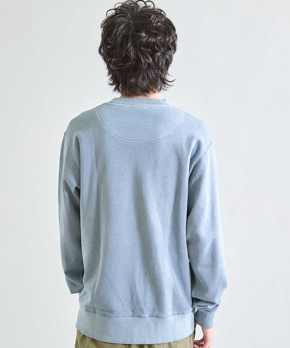 UNION STATION 【Good wear×BARRY McGEE×UNION STATION】ピグメント加工 別注クルーネックスウェット ブルー