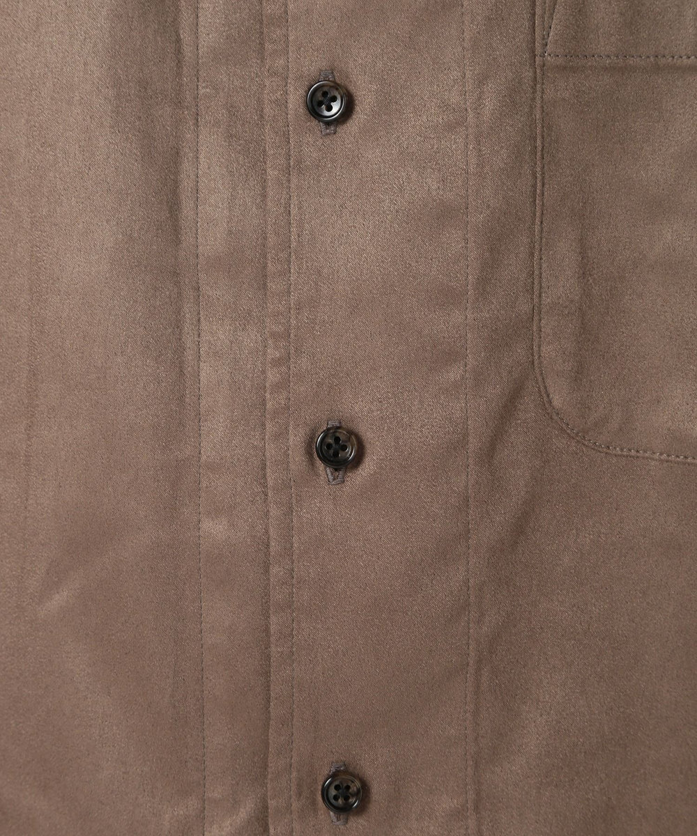 MEN'S BIGI コマスエードストレッチシャツ ブラウン