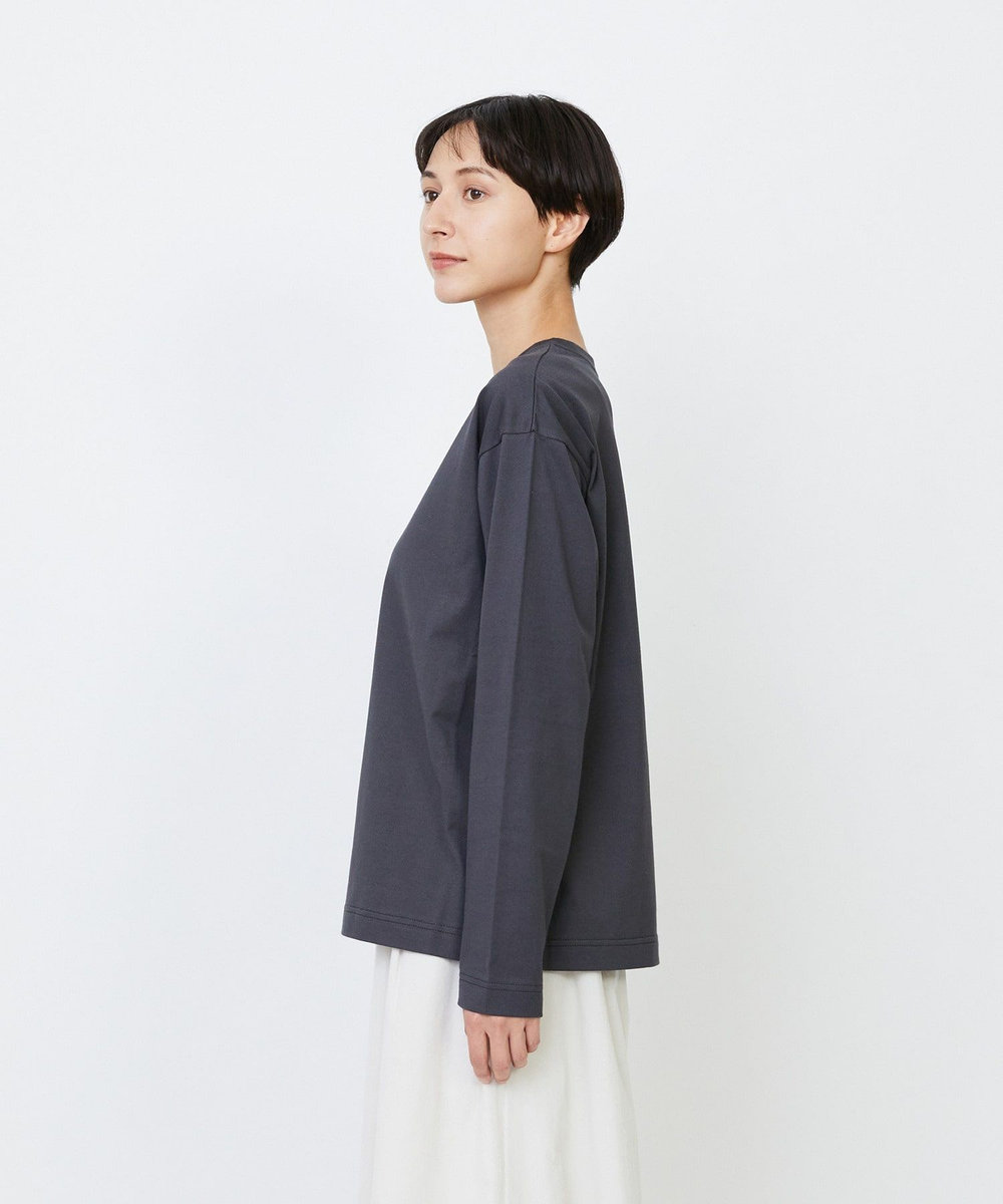 LOISIR 【EC限定・アーティストコラボ】LOISIR×TORANEKOBONBON CATプリントロングスリーブTシャツ チャコールグレー