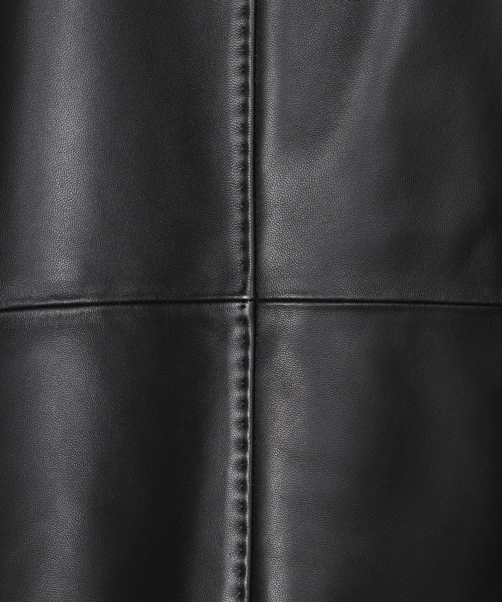 MEN'S BIGI スタンドカラーシングルライダース シープレザージャケット ブラック