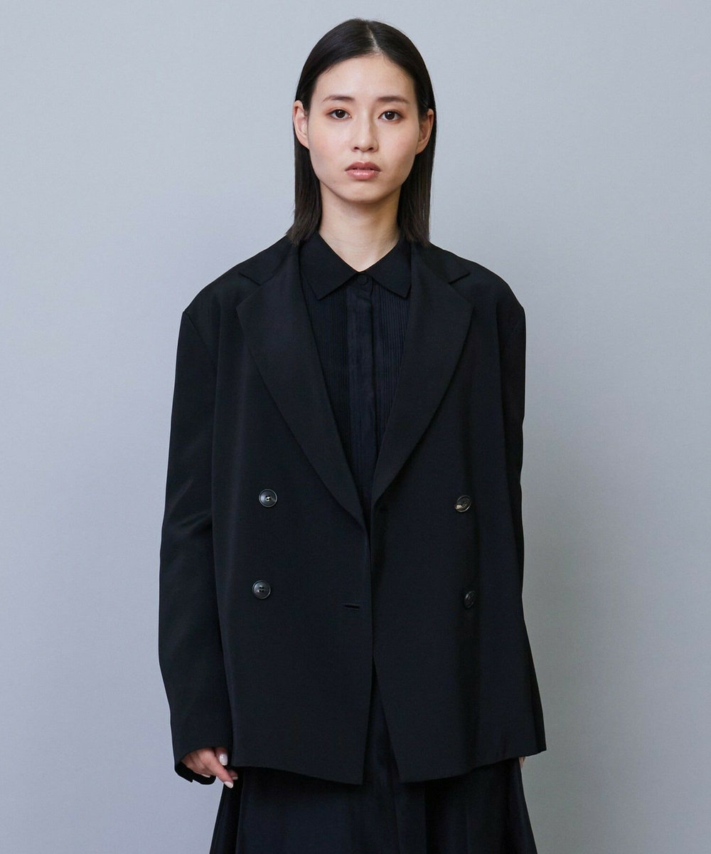 L'EQUIPE COUTURIER シルクダブルブレストジャケット ブラック