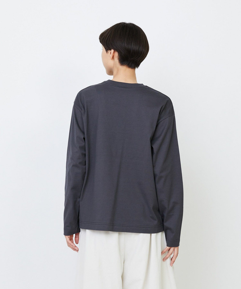 LOISIR 【EC限定・アーティストコラボ】LOISIR×TORANEKOBONBON CATプリントロングスリーブTシャツ チャコールグレー