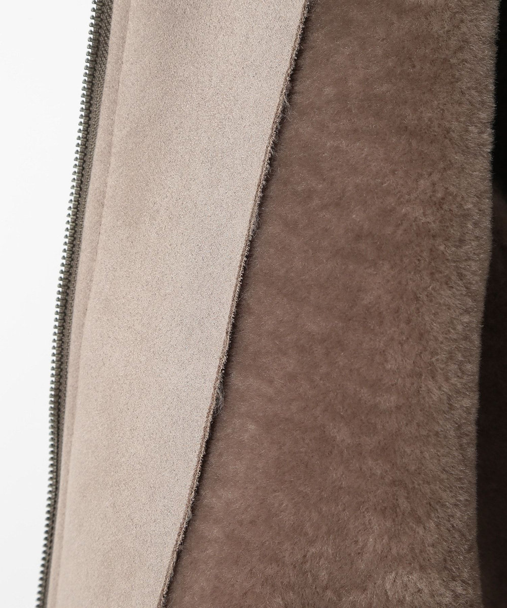 MEN'S BIGI テックレザームートンパーカー ベージュ