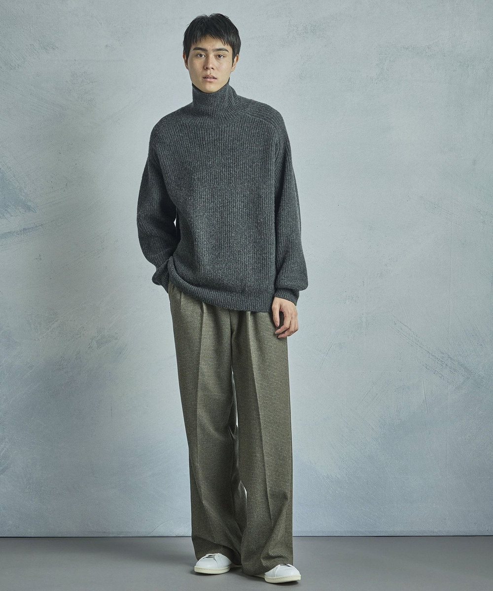 MEN'S BIGI 【50th Anniv . 菊池武夫】5G TURTLENECK KNIT チャコールグレー