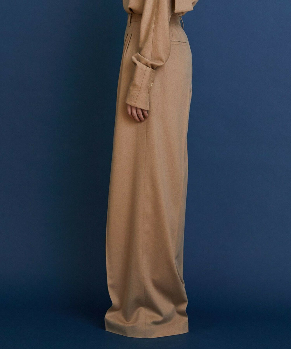 L'EQUIPE COUTURIER ピュアキャメルワイドパンツ キャメル